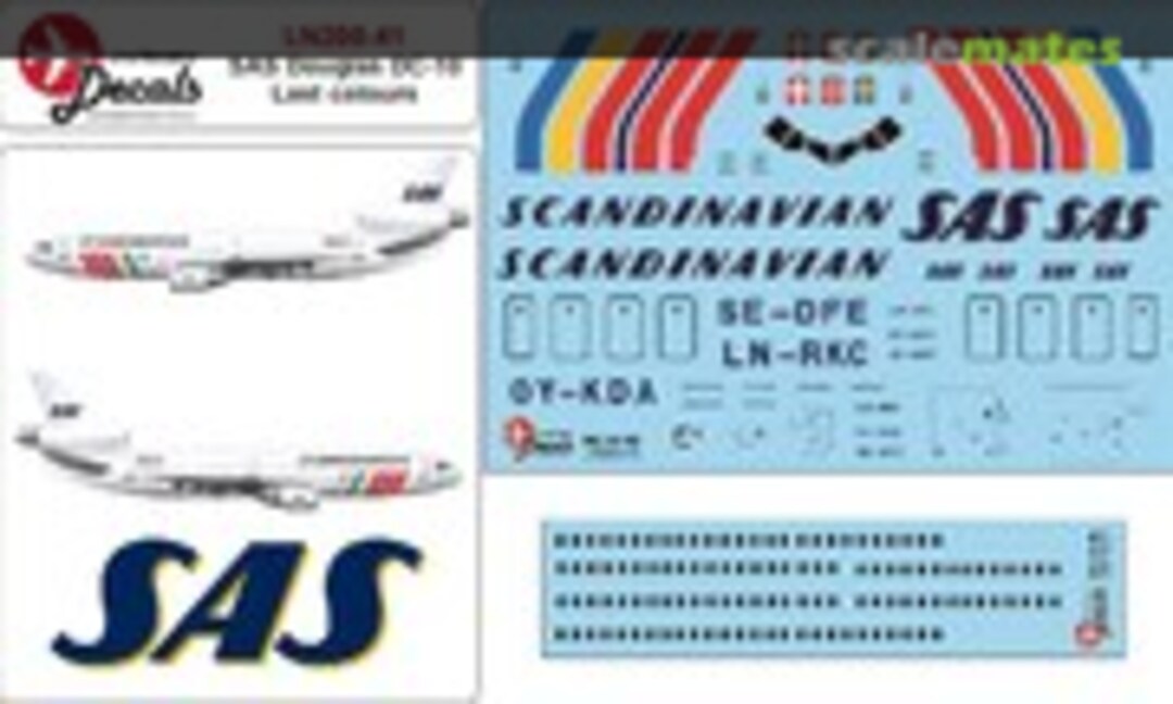 1:200 SAS Douglas DC-10 rainbow cs (Lima November Decals LN200-41) LN200-41