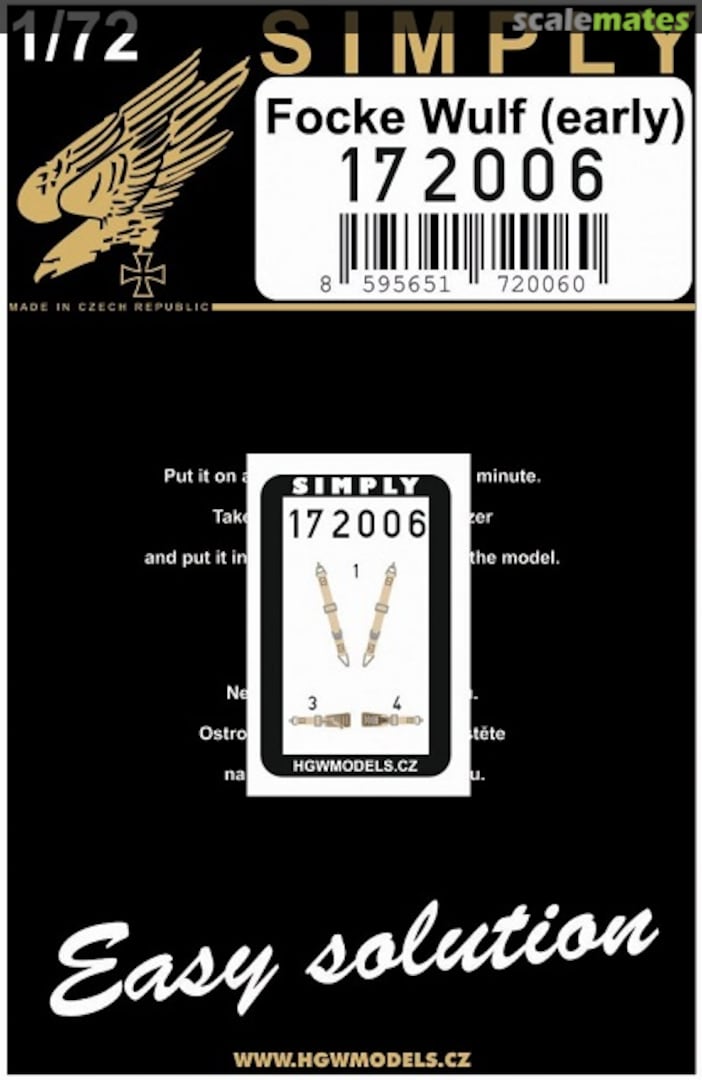Boxart Focke-Wulf (early) - Seatbelts 172006 HGW Models Boxart Focke-Wulf (early) - Seatbelts 172006 HGW Models