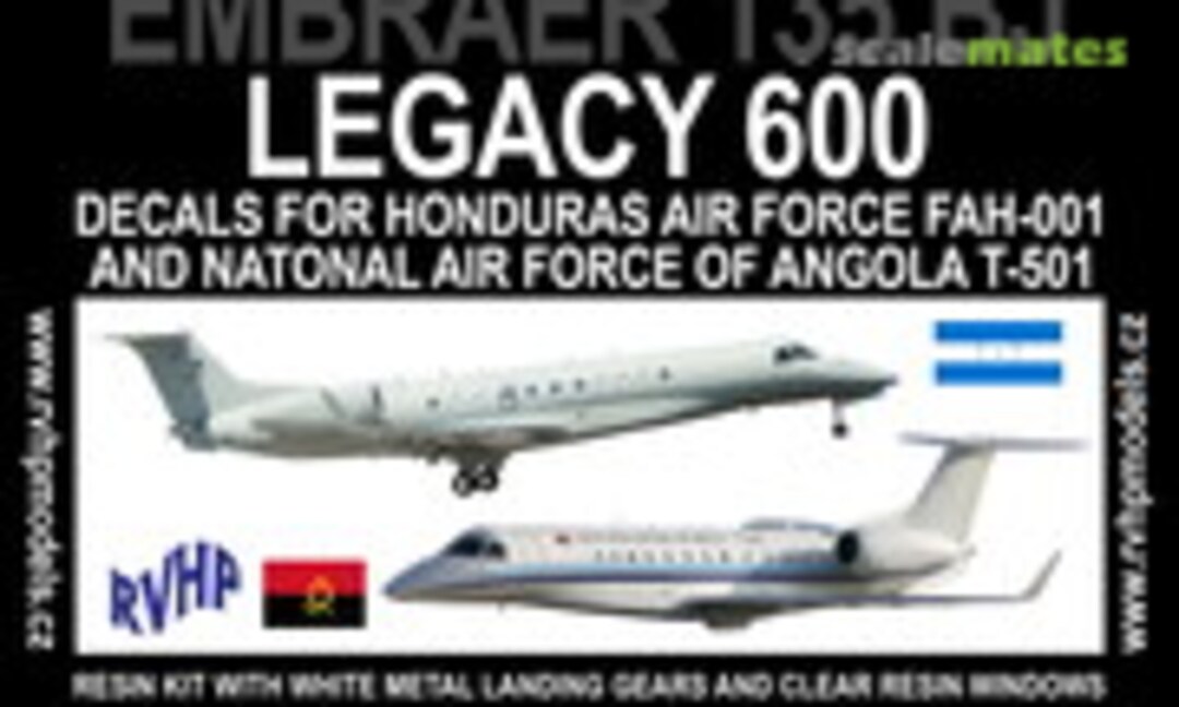 1:72 Embraer 135BJ Legacy 600 (Decals for Honduras Air Force FAH-001 and National Air Force of Angola T-501) (RVHP 72069) 72069