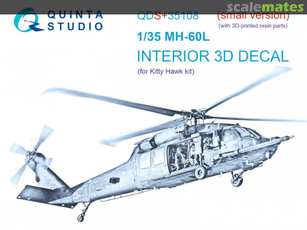 Boxart MH-60L interior 3D decals with 3D-printed resin parts (small version) QDS+35108 Quinta Studio Boxart MH-60L interior 3D decals with 3D-printed resin parts (small version) QDS+35108 Quinta Studio