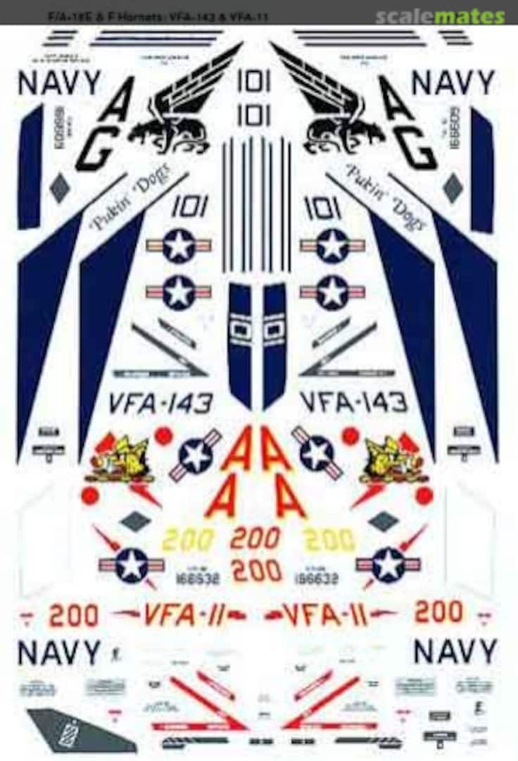 Boxart F/A-18E & F Hornets: VFA-143 & VFA-11 48-1047 Microscale Boxart F/A-18E & F Hornets: VFA-143 & VFA-11 48-1047 Microscale