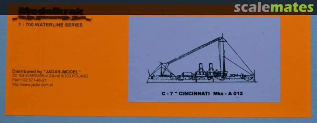 Boxart C-7 "Cincinnati" Mks - A 012 Modelkrak Boxart C-7 "Cincinnati" Mks - A 012 Modelkrak