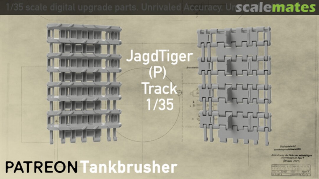 Boxart Jagdtiger (Porsche) - Combat Tracks - Standard Pattern 352401022 Tankbrusher Scale Modeling Boxart Jagdtiger (Porsche) - Combat Tracks - Standard Pattern 352401022 Tankbrusher Scale Modeling