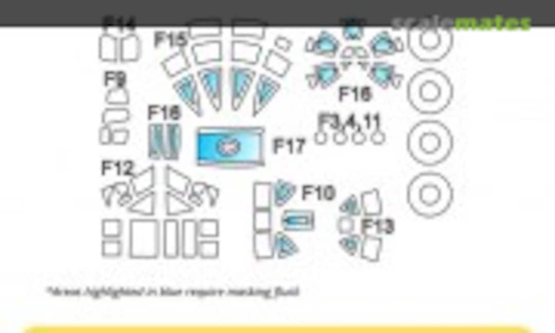 1:72 Bristol Beaufort Mk.I/Mk.IA Canopy & Wheel Paint Masks (Kit Masx 72-125T) 72-125T