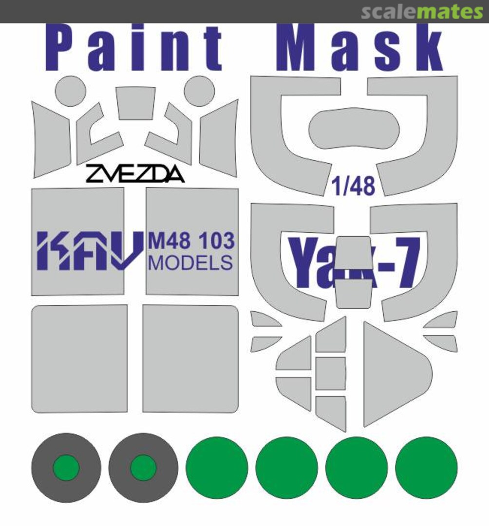 Boxart Yak-7 paint mask KAV M48 103 KAV models