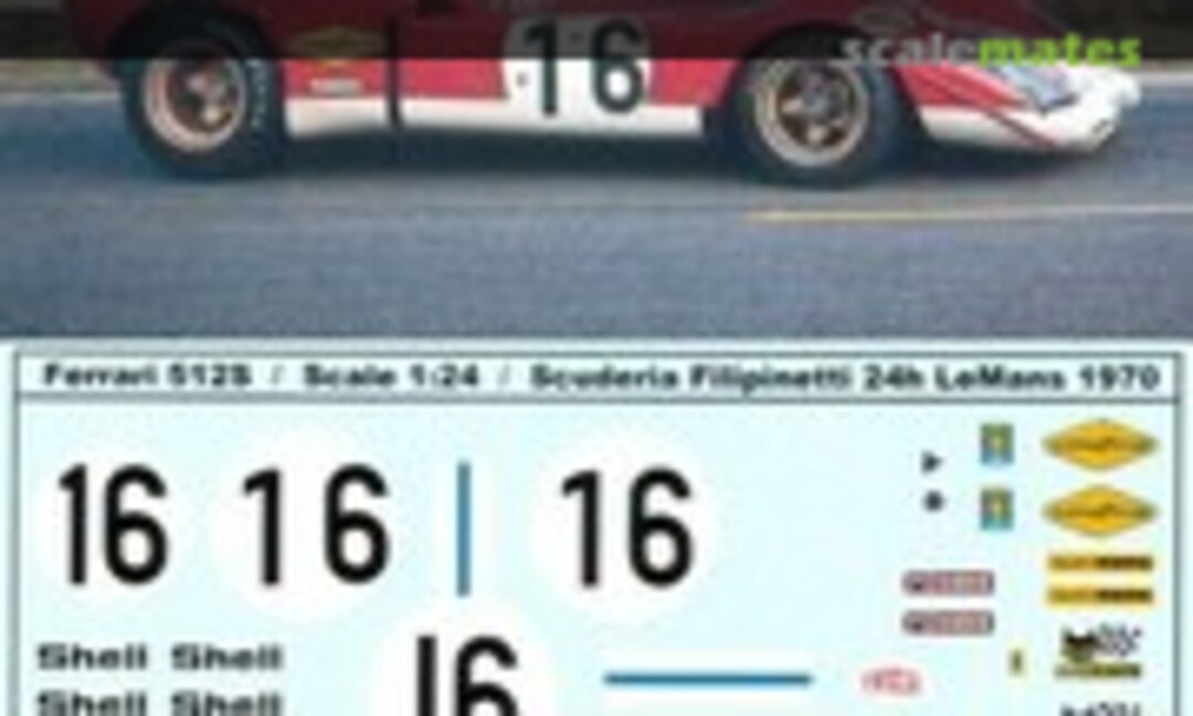 1:24 Ferrari 512S 24h LeMans 1970 (BvH decals 124074) 124074