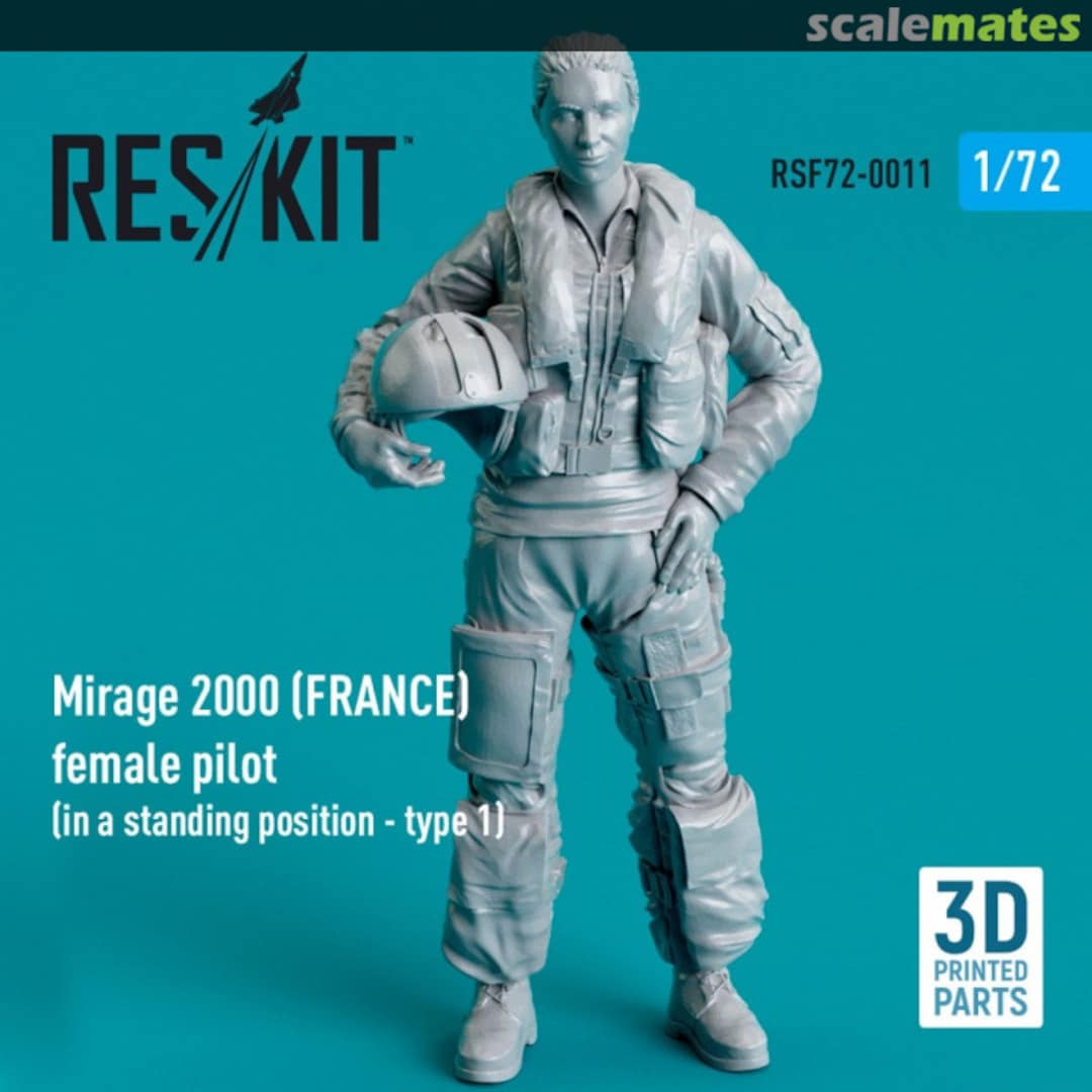 Boxart Mirage 2000 (FRANCE) female pilot (in a standing position - type 1) (3D Printed) RSF72-0011 ResKit