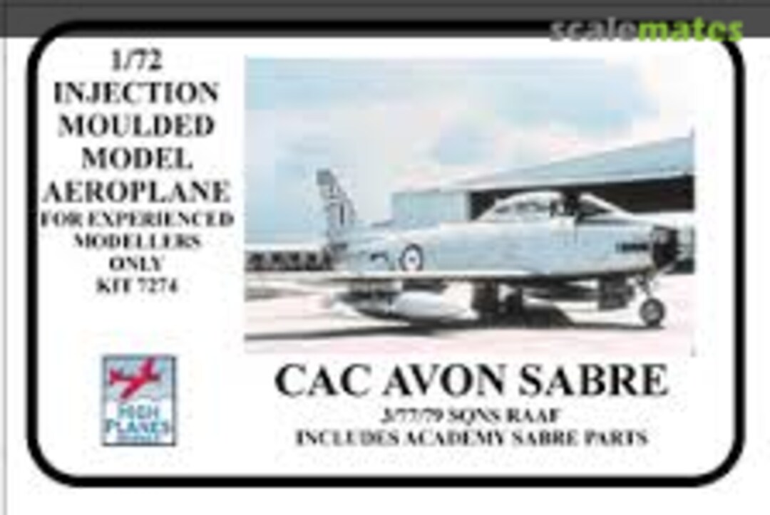 Boxart CAC AVON Sabre 7274 High Planes Models Boxart CAC AVON Sabre 7274 High Planes Models