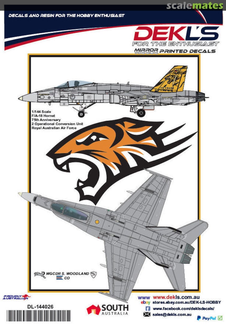 Boxart RAAF F/A-18 Hornet - 2 OCU "75th Anniversary" DL144026 DEKL's