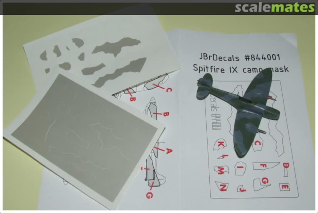 Boxart Spitfire IX camouflage painting mask 844001 JBr Decals Boxart Spitfire IX camouflage painting mask 844001 JBr Decals