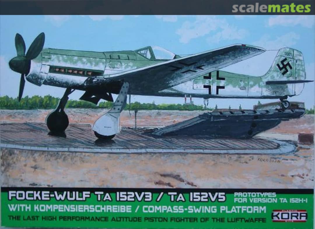 Boxart Focke-Wulf Ta-152V-3/V-5 with Kompensierscheibe/Compass-Swing Platform KPK72001 Kora Models Boxart Focke-Wulf Ta-152V-3/V-5 with Kompensierscheibe/Compass-Swing Platform KPK72001 Kora Models