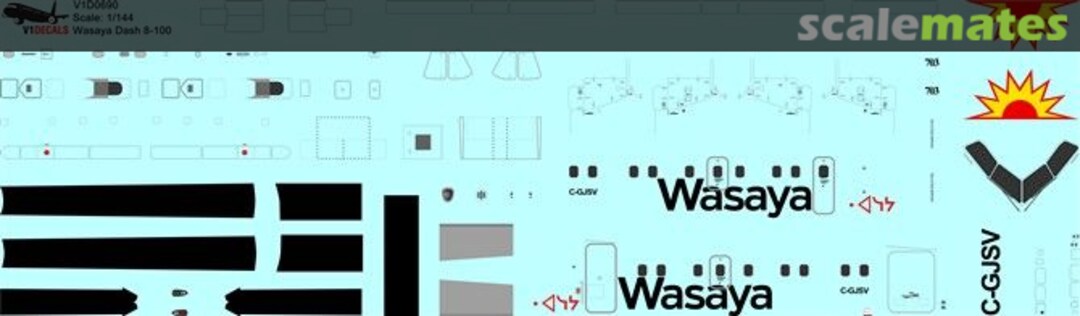 Boxart Wasaya Airways DeHavilland Dash 8-100 (White Livery) V1D0690-72 V1 Decals