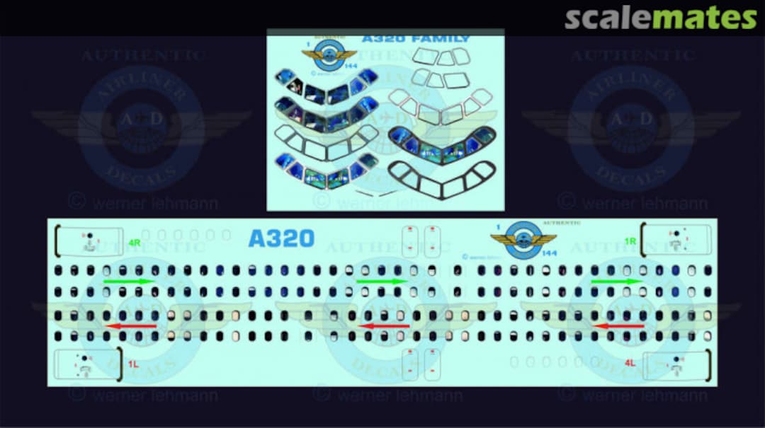Boxart Cockpit and Cabin Windows A320 Family A320 set Authentic-Airliner-Decals