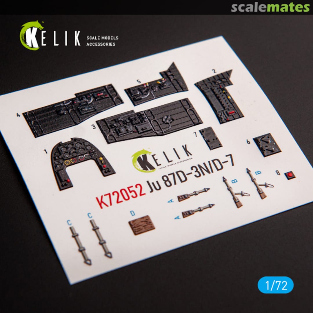 Boxart Ju 87D-3N/D7 - interior 3D decals K72052 Kelik Boxart Ju 87D-3N/D7 - interior 3D decals K72052 Kelik
