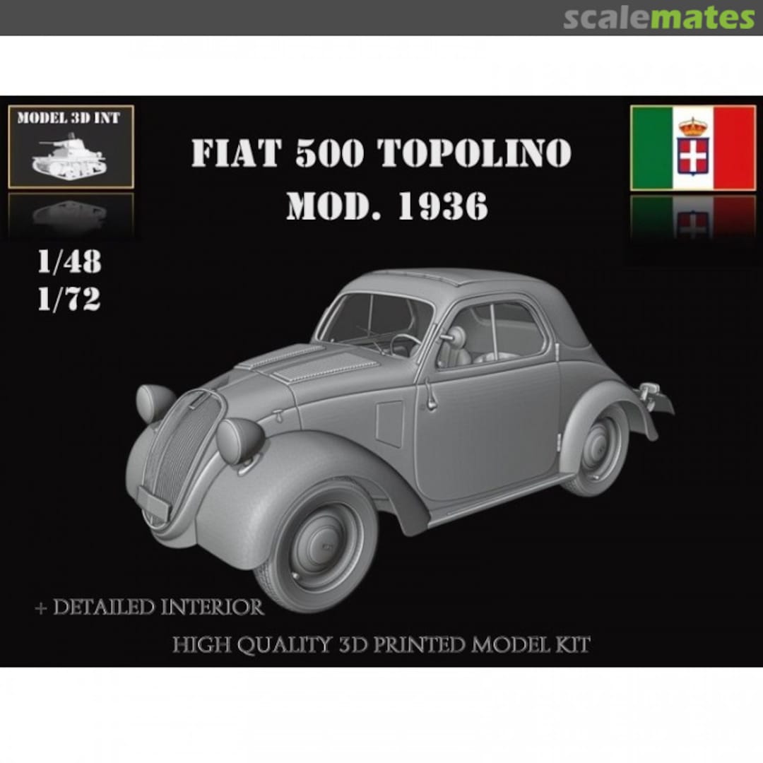 Boxart FIAT 500 Topolino Model 1936 IT72Re133 MODEL 3D INT Boxart FIAT 500 Topolino Model 1936 IT72Re133 MODEL 3D INT