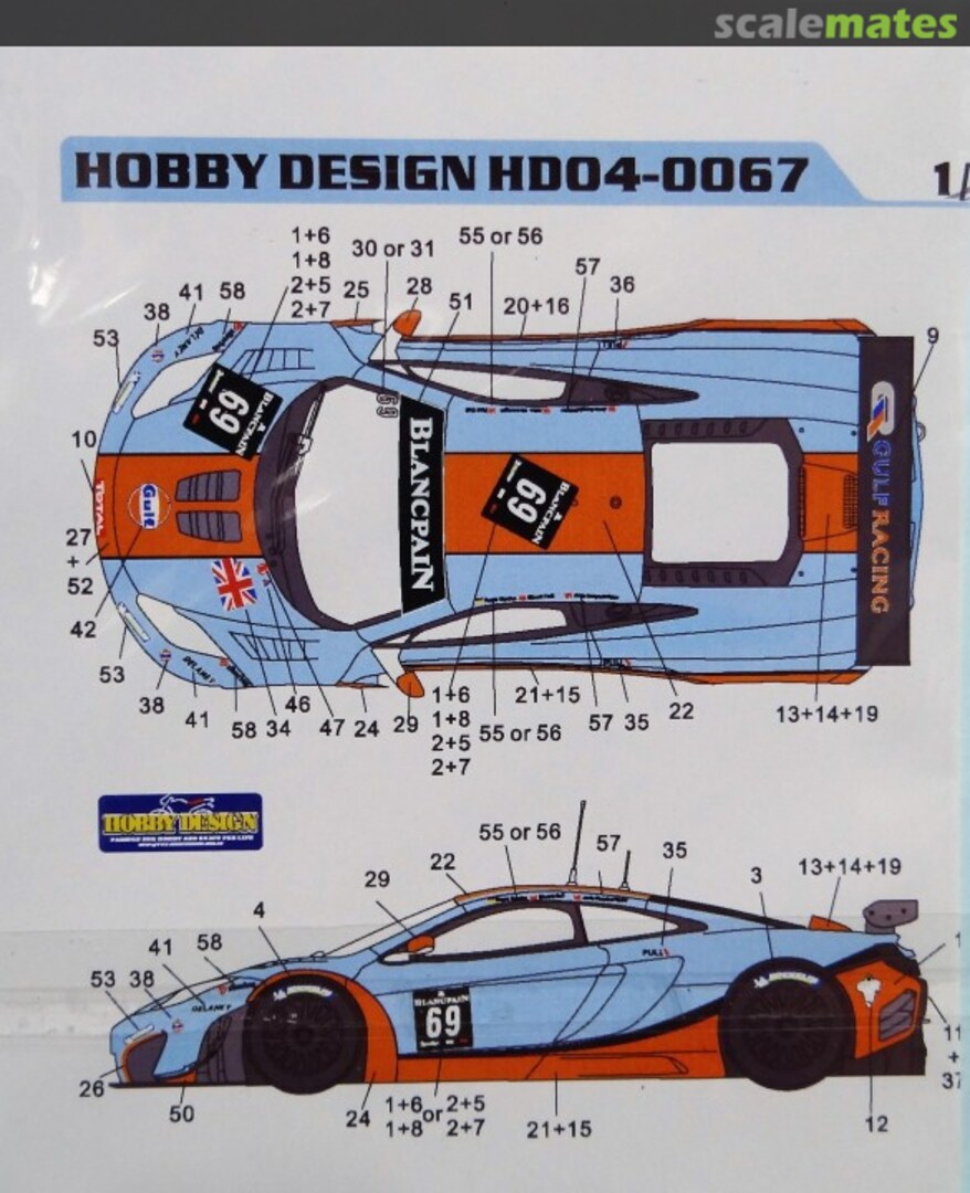 Boxart McLaren MP4-12C GT3 GULF #9 & 69 2012 HD04-0067 Hobby Design Boxart McLaren MP4-12C GT3 GULF #9 & 69 2012 HD04-0067 Hobby Design