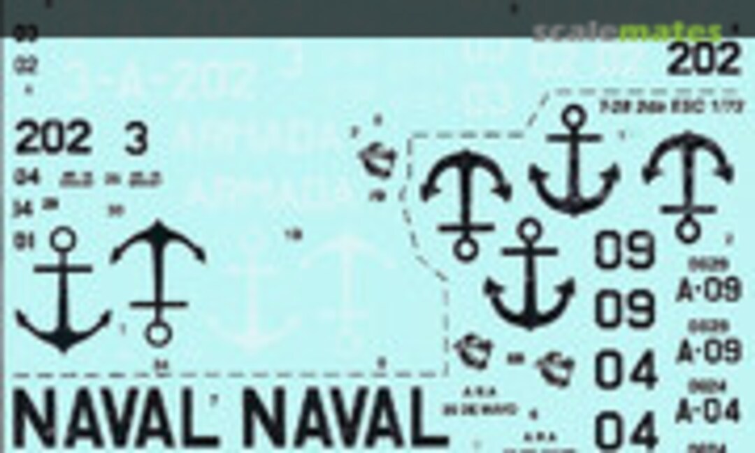 1:72 Argentina: Meteor F.Mk.4, Super Etendard, T-28B Trojan (Aerocalcas Argentinas 72004) 72004