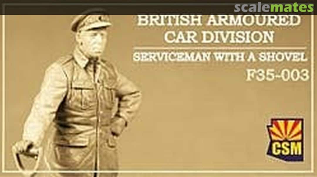 Boxart Armoured Car Division Serviceman with a shovel F35-003 Copper State Models Boxart Armoured Car Division Serviceman with a shovel F35-003 Copper State Models