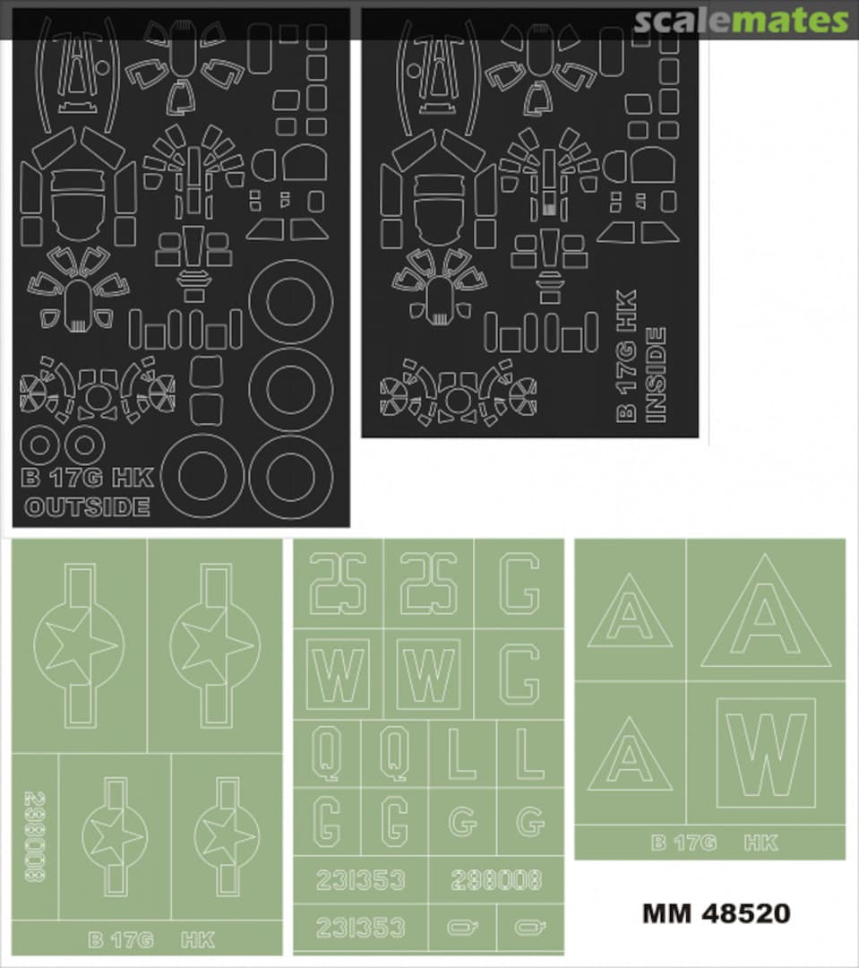 Boxart Boeing B-17G Flying Fortress 2 canopy masks MM48520 Montex Boxart Boeing B-17G Flying Fortress 2 canopy masks MM48520 Montex
