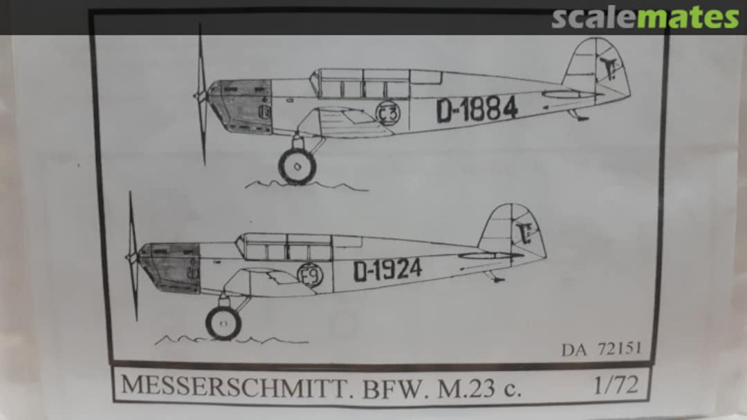 Boxart Messerschmitt BFW M.23c DA72151 Dujin Boxart Messerschmitt BFW M.23c DA72151 Dujin