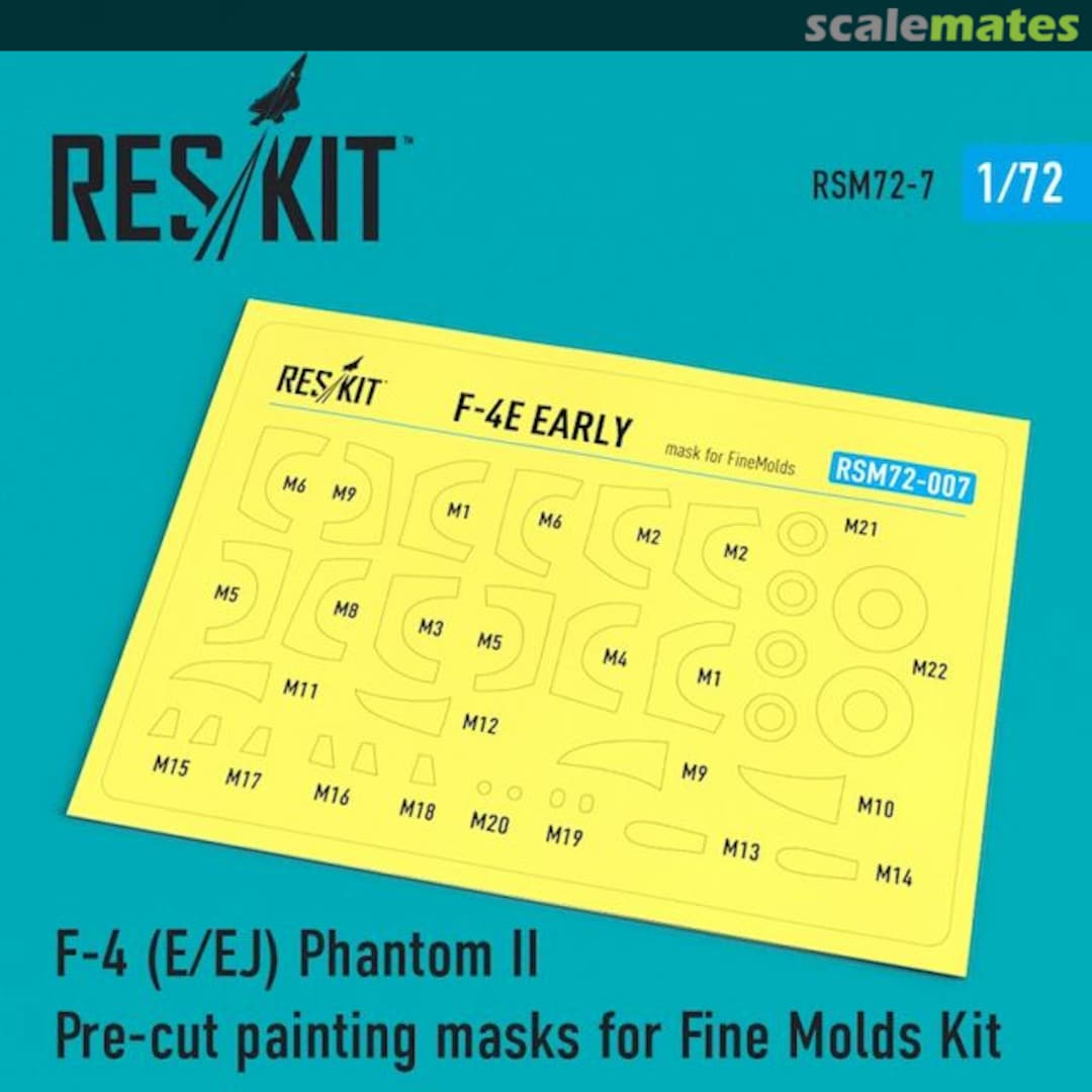 Boxart F-4E/EJ Phantom II - pre-cut painting masks RSM72-0007 ResKit Boxart F-4E/EJ Phantom II - pre-cut painting masks RSM72-0007 ResKit