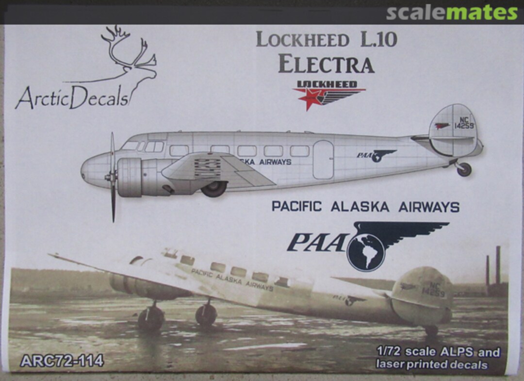 Boxart Lockheed L.10 Electra ARC72-114 Arctic Decals Boxart Lockheed L.10 Electra ARC72-114 Arctic Decals