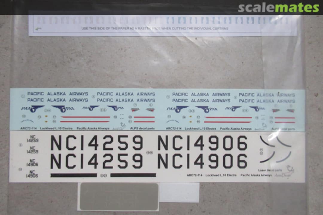 Contents Lockheed L.10 Electra ARC72-114 Arctic Decals Contents Lockheed L.10 Electra ARC72-114 Arctic Decals