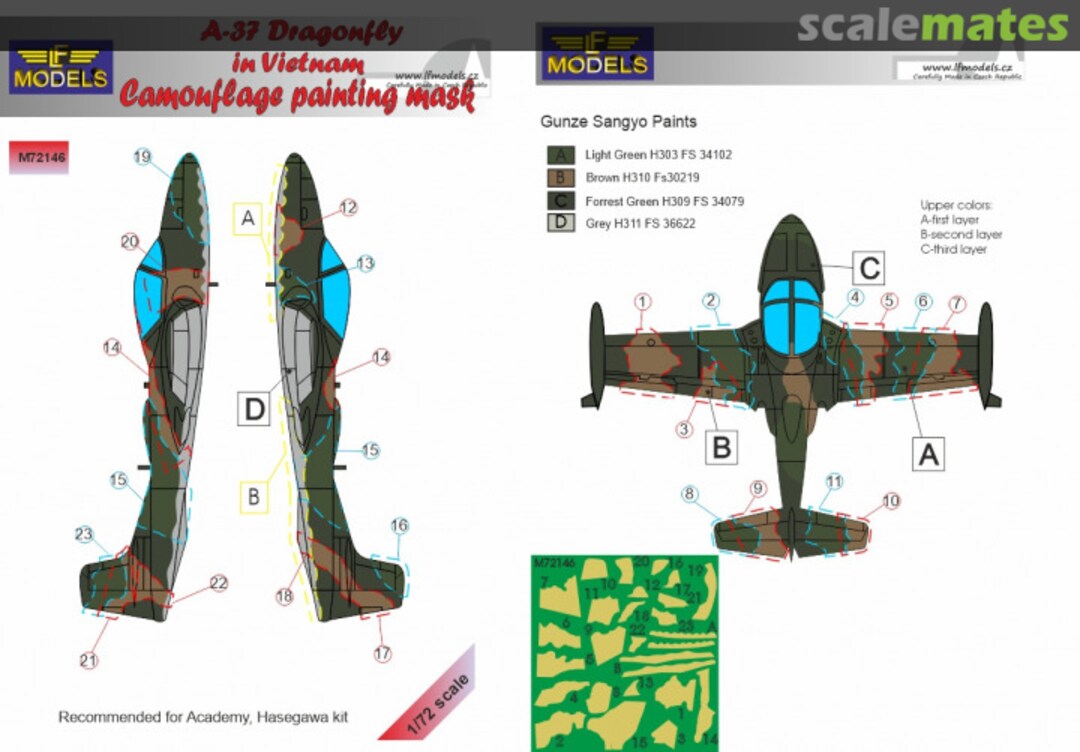 Boxart A-37 Dragonfly in Vietnam M72146 LF Models