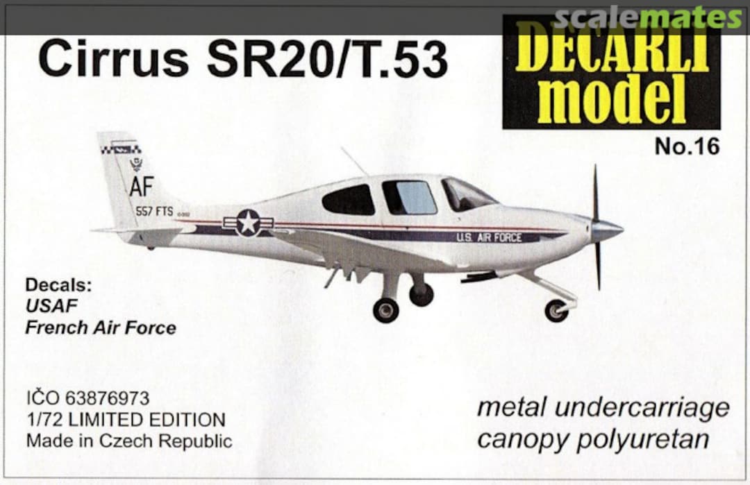Boxart Cirrus SR20/T.53 16 Decarli Model Boxart Cirrus SR20/T.53 16 Decarli Model