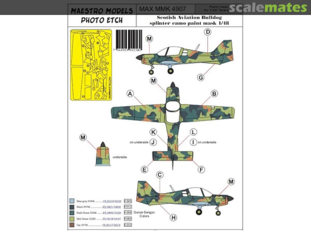 Boxart Sk61 Bulldog Splinter Mask Set for Tarangus MMK4907 Maestro Models
