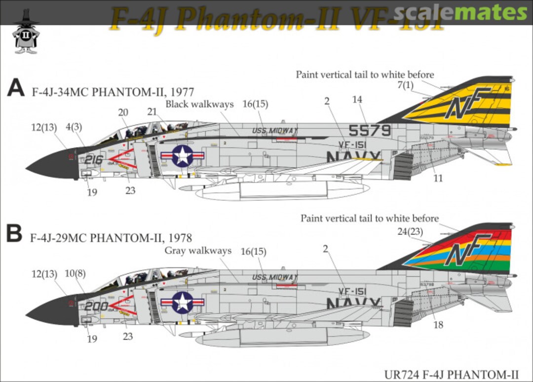Boxart F-4J Phantom-II VF-151 UR724 UpRise Decal Boxart F-4J Phantom-II VF-151 UR724 UpRise Decal