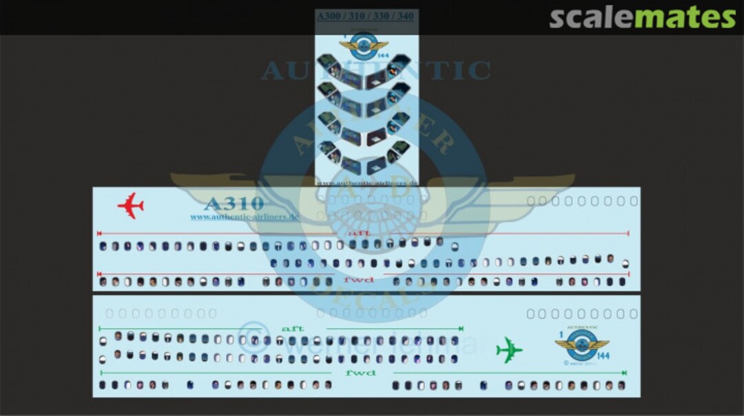 Boxart Cockpit and Cabin Windows A310 A310 Authentic-Airliner-Decals