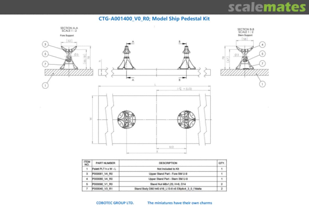 Contents Ship Model Stand Kit for Submarine U9 CTG-A001400_V0_R0 COBOTEC GROUP LTD. Contents Ship Model Stand Kit for Submarine U9 CTG-A001400_V0_R0 COBOTEC GROUP LTD.