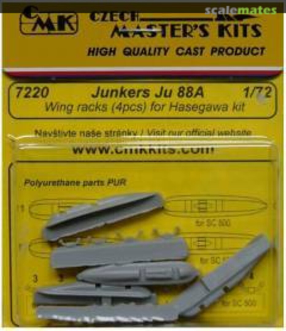 Boxart Junkers Ju 88A Wing Racks (4 pcs) 7220 CMK Boxart Junkers Ju 88A Wing Racks (4 pcs) 7220 CMK