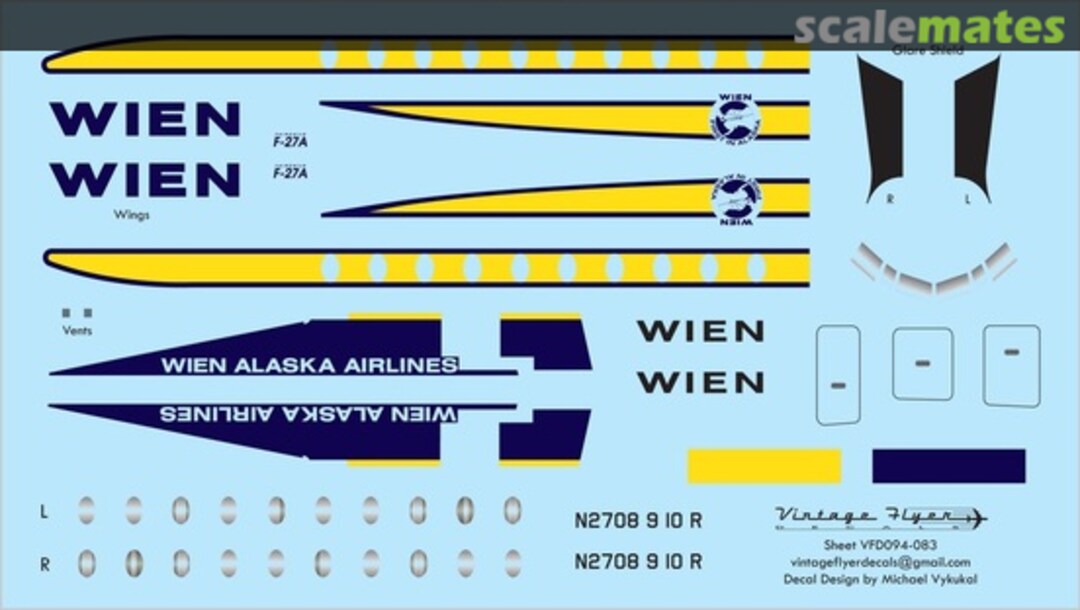 Boxart F-27 Wien VFD144-083 Vintage Flyer Decals Boxart F-27 Wien VFD144-083 Vintage Flyer Decals