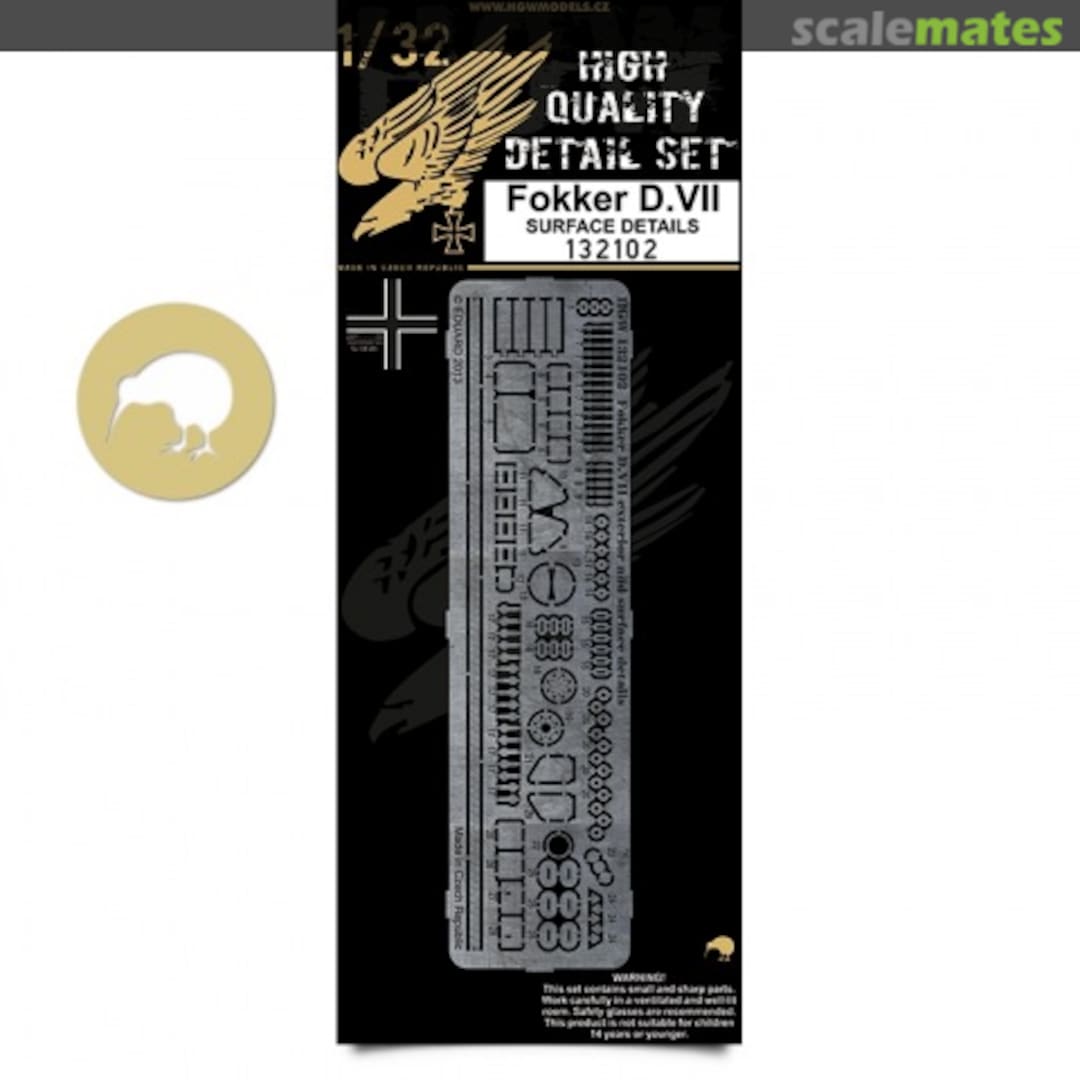 Boxart Fokker D.VII PE Surface Details 132102 HGW Models Boxart Fokker D.VII PE Surface Details 132102 HGW Models