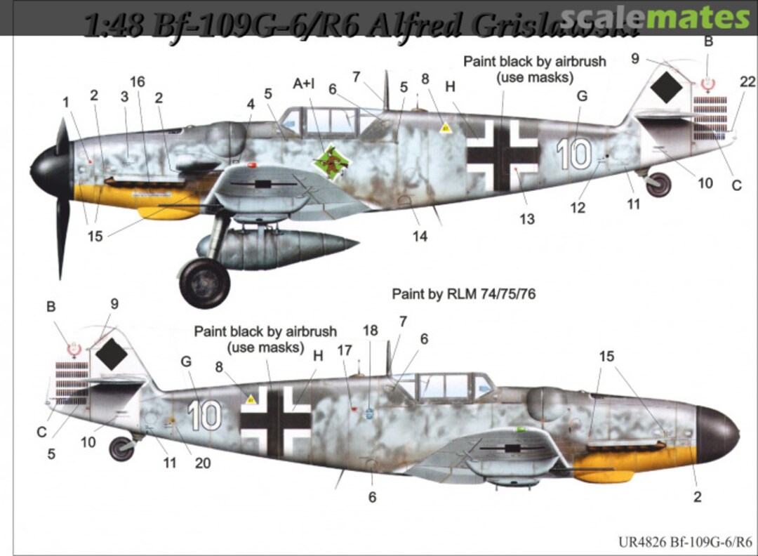 Boxart Bf.109G-6/R6 Alfred Grislawski UR4826 UpRise Decal Boxart Bf.109G-6/R6 Alfred Grislawski UR4826 UpRise Decal