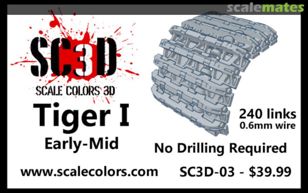 Boxart Tiger I early-mid production tracks SC3D-03 Scale Colors Boxart Tiger I early-mid production tracks SC3D-03 Scale Colors