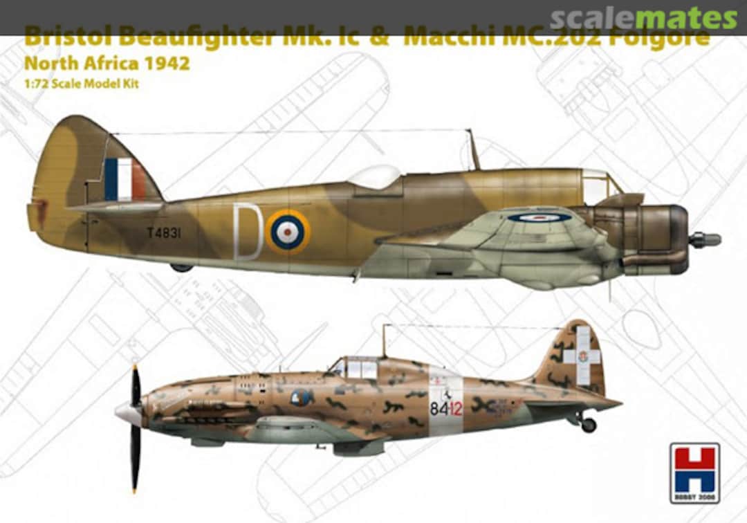 Boxart Bristol Beaufighter Mk. Ic & Macchi MC.202 Folgore 72005 Hobby 2000 Boxart Bristol Beaufighter Mk. Ic & Macchi MC.202 Folgore 72005 Hobby 2000
