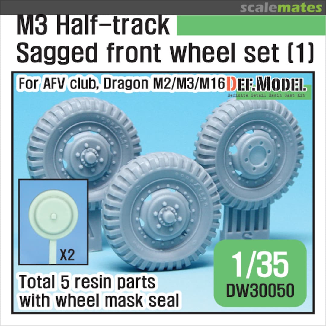Boxart M3 Half-track Sagged front wheel set (1) DW30050 Def.Model Boxart M3 Half-track Sagged front wheel set (1) DW30050 Def.Model