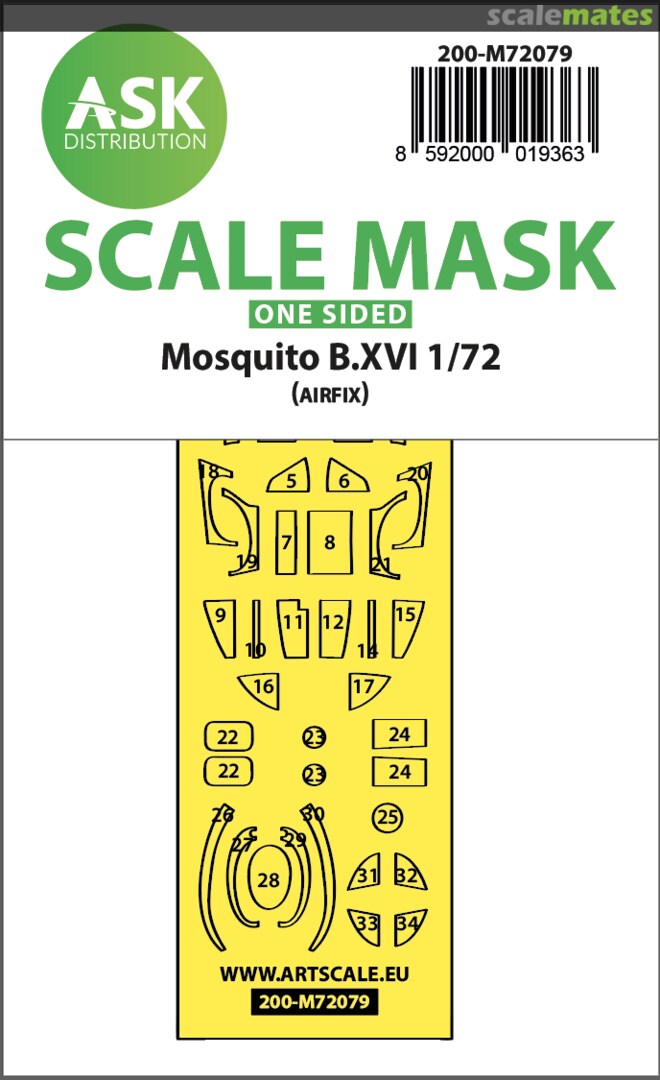 Boxart Mosquito B.XVI mask (Airfix) 200-M72079 ASK Boxart Mosquito B.XVI mask (Airfix) 200-M72079 ASK