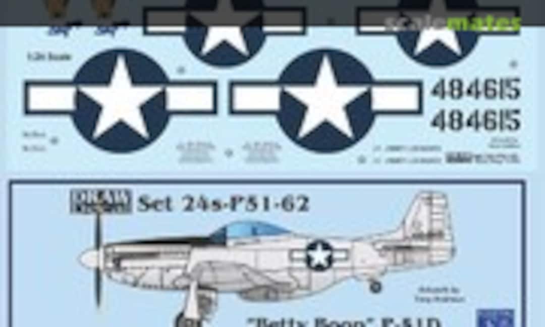 1:24 P-51D “Betty Boop” (Draw Decal 24-P51-62) 24-P51-62