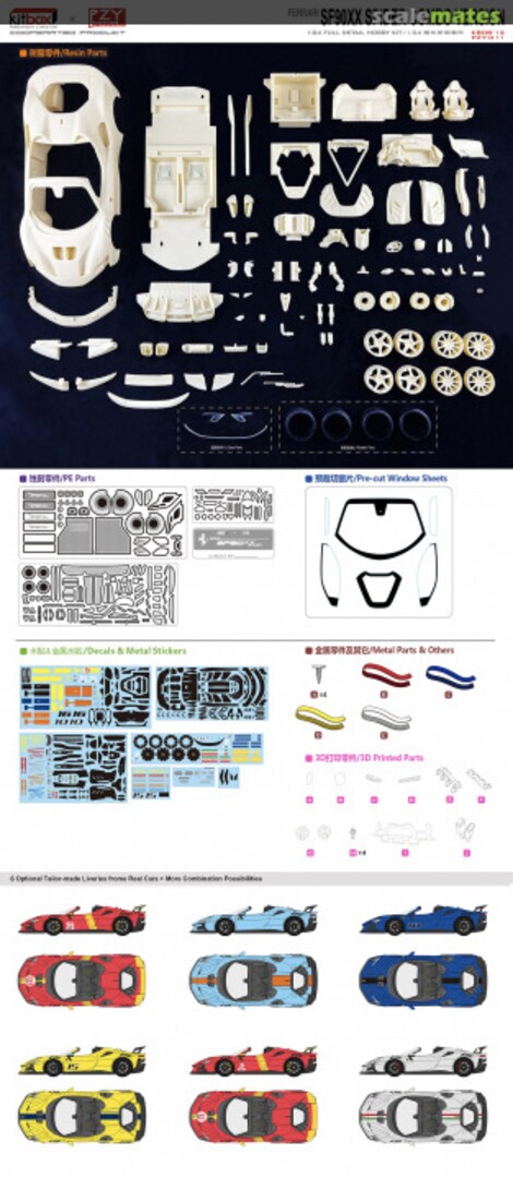Contents Ferrari SF90XX Spider Combo Version KB08-12 KitBox & PZY Model Contents Ferrari SF90XX Spider Combo Version KB08-12 KitBox & PZY Model