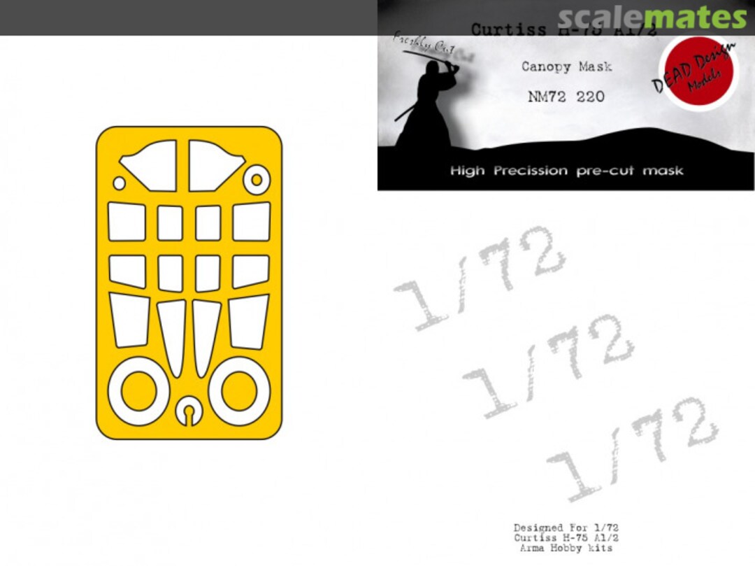 Boxart Curtiss H-75 A1/A2 - Canopy Mask Set (for Arma Hobby Kits) NM72220 DEAD Design Models