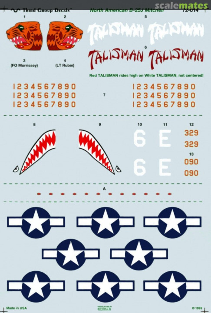 Boxart North American B-25J Mitchell 72-014 Third Group Decals Boxart North American B-25J Mitchell 72-014 Third Group Decals