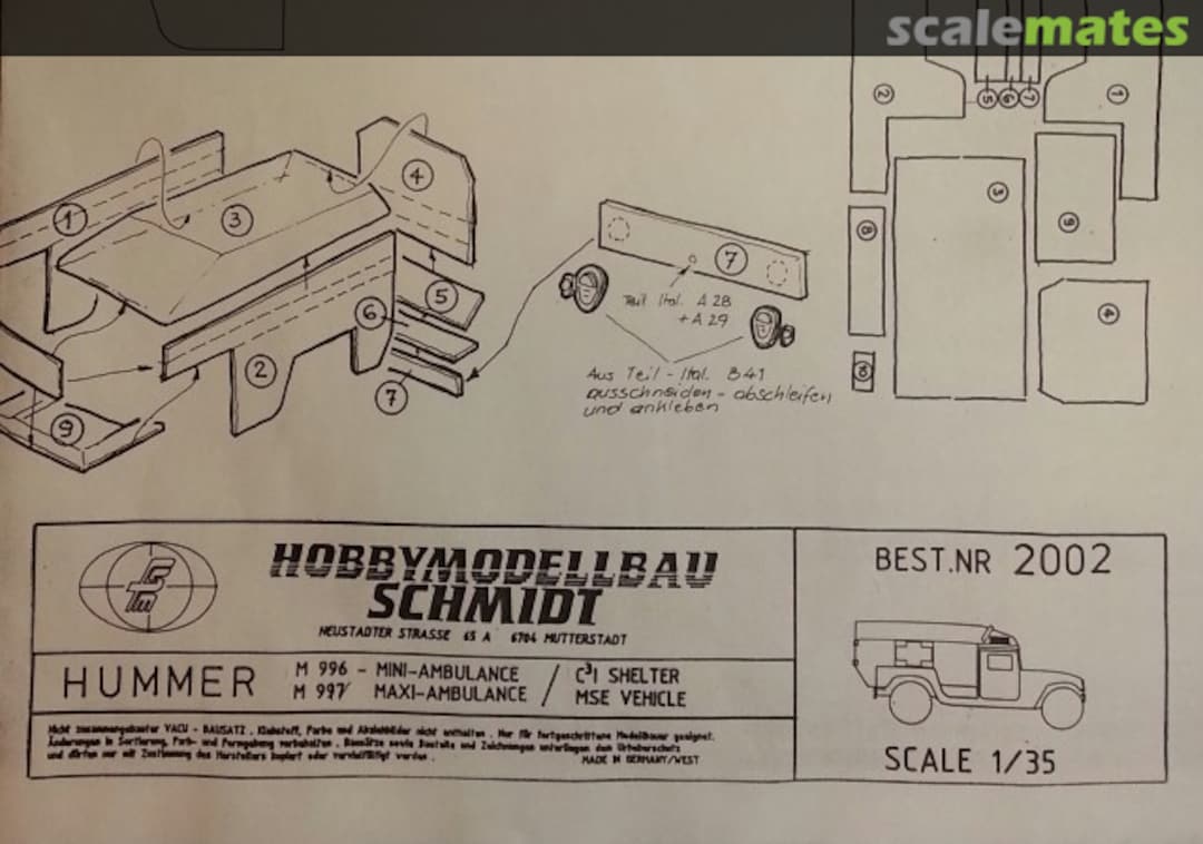 Boxart Hummer Shelter 2002 Hobbymodellbau Schmidt Boxart Hummer Shelter 2002 Hobbymodellbau Schmidt