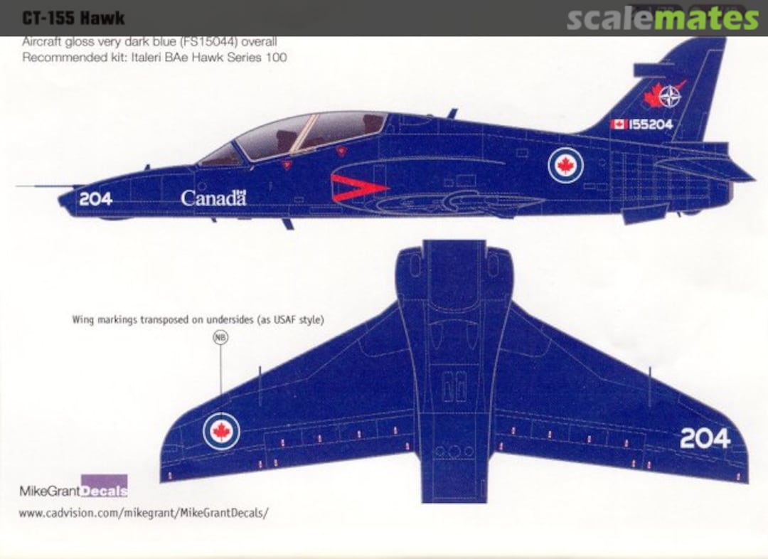 Boxart BAe Hawk CT-155 72-031 Mike Grant Decals Boxart BAe Hawk CT-155 72-031 Mike Grant Decals