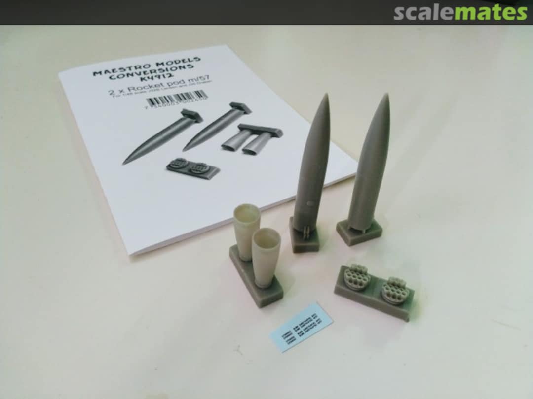 Boxart Rocket Pod m/57 for J32B Lansen & J35 Draken (2pcs) MMK4912 Maestro Models Boxart Rocket Pod m/57 for J32B Lansen & J35 Draken (2pcs) MMK4912 Maestro Models