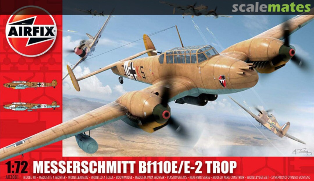 Boxart Messerschmitt Bf110E/E-2 Trop A03081 Airfix Boxart Messerschmitt Bf110E/E-2 Trop A03081 Airfix