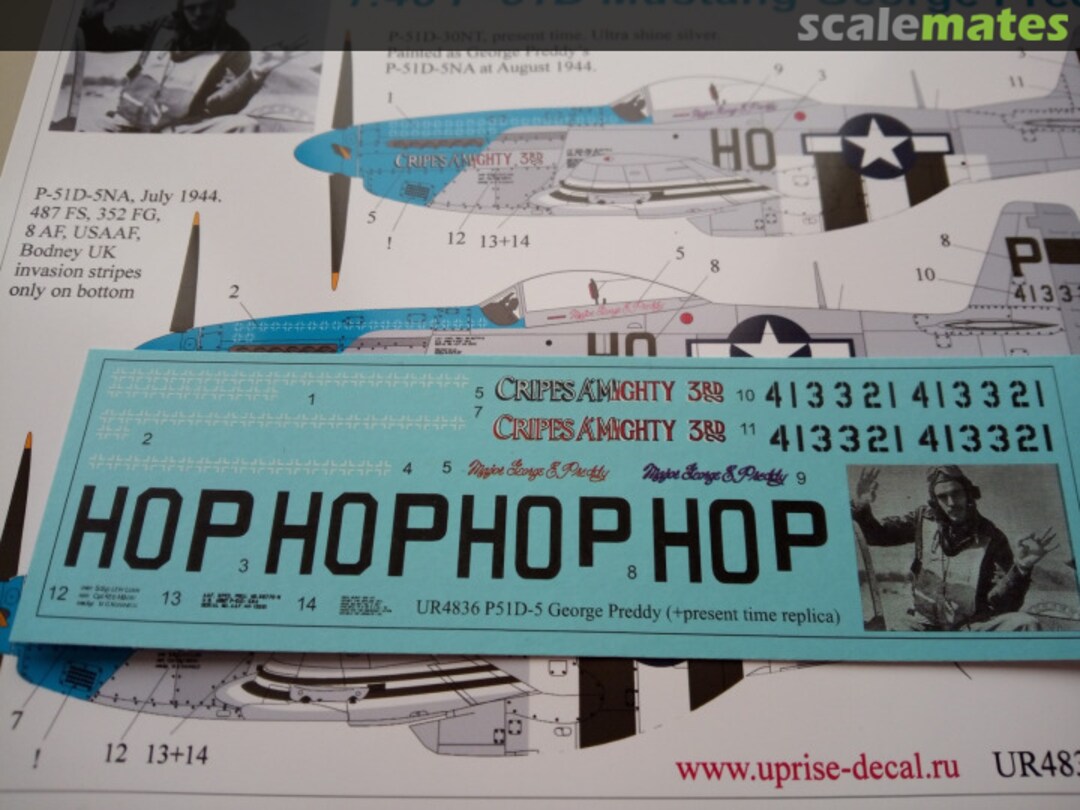 Contents P-51D-5 George Preddy with stencils FFA (removable film) UR4836 UpRise Decal Contents P-51D-5 George Preddy with stencils FFA (removable film) UR4836 UpRise Decal